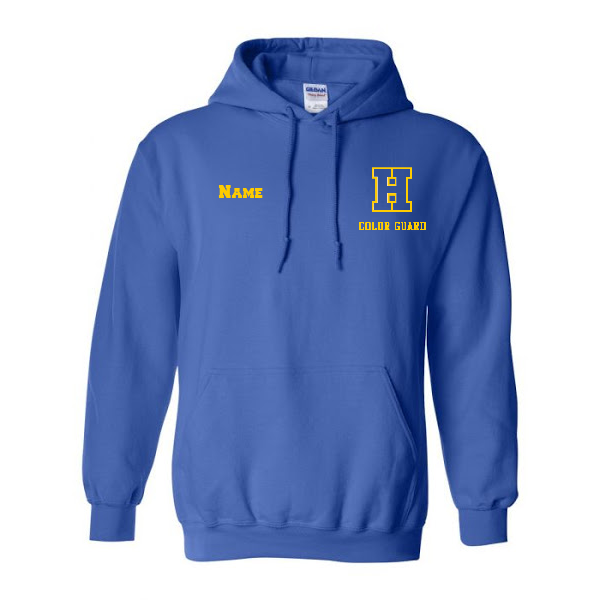 Hampton H With Name - 18500 Royal Blue Pullover Hoodie