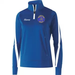 Hampton Embroidered Design With Name - 229392 Royal Blue / White  Determination Ladie's 1/4 Zip
