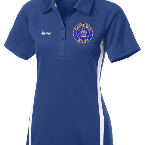 Hampton Embroidered Design With Name - LST685 Royal Blue/White Ladie's Polo