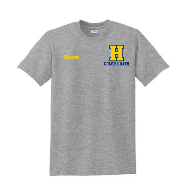 Hampton H With Name- 2000B Youth 90 Cotton / 10 Poly Sport Grey Tee