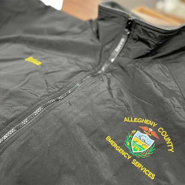 Waterfront Embroidery sample jacket