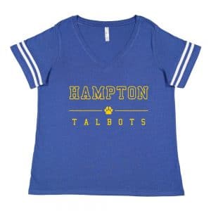 HAMPTON CENTRAL - 3837 - LAT Curvy Collection Women's Vintage Football T-Shirt