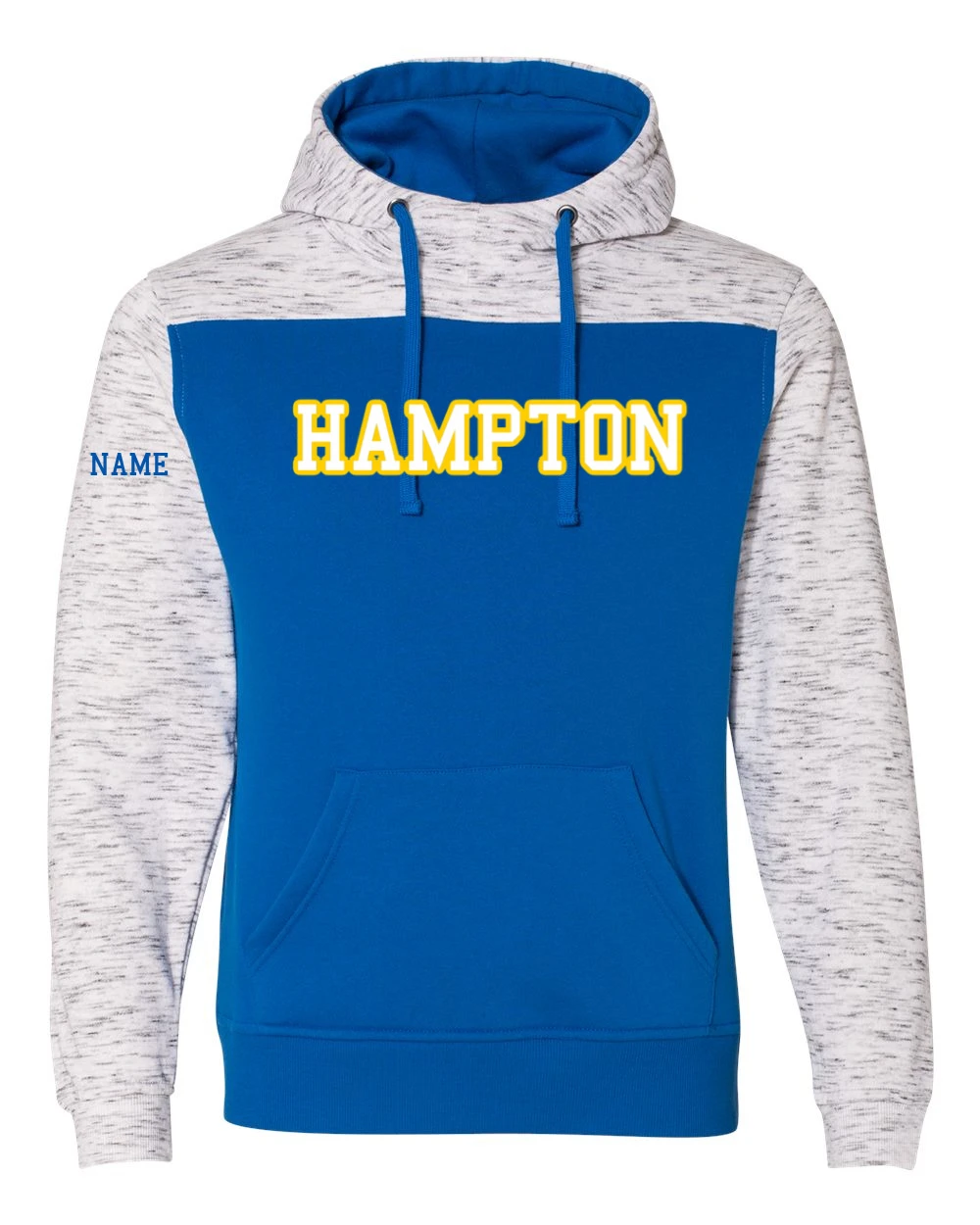 Hampton Central - 8676 - J. America Colorblock Hoodie With Twill & Name