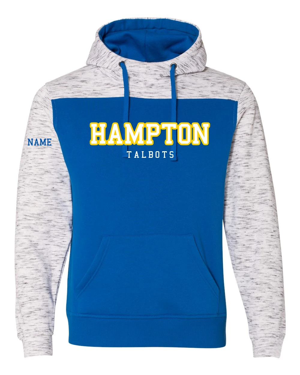 Hampton Central - 8676 - J. America Colorblock Hoodie With Twill, Text & Name