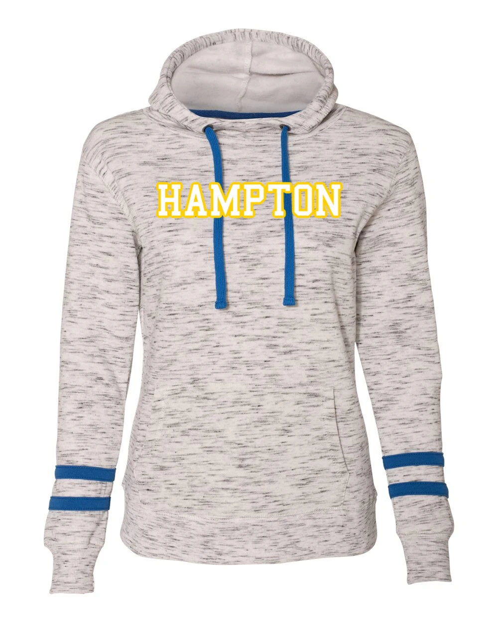 Hampton Central - 8674 - J. America Ladies Striped Sleeve Hoodie With Twill