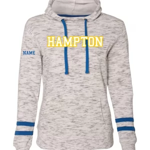 Hampton Central - 8674 - J. America Ladies Striped Sleeve Hoodie With Twill & Name
