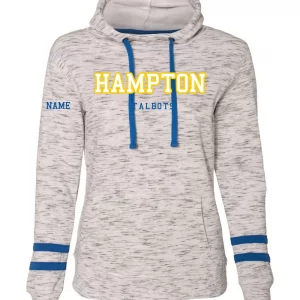 Hampton Central- 8674 - J. America Ladies Striped Sleeve Hoodie With Text & Name