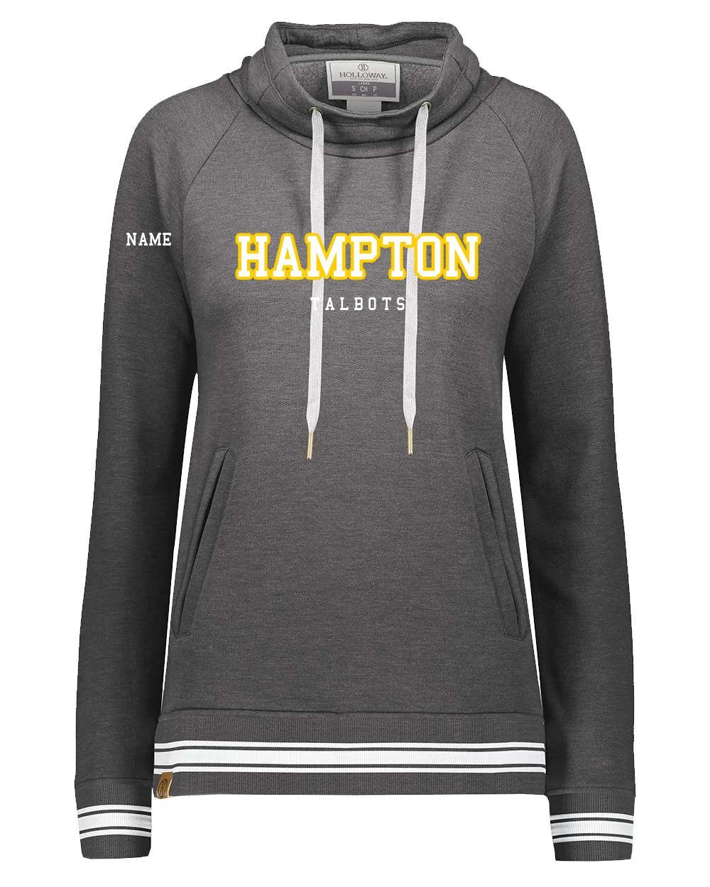 Hampton Central - 229763 - Holloway Ladies Funnel Neck Pullover Hoodie With Twill, Text & Name