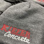 Waterfront Embroidery sample knit hat, Kieffer Concrete