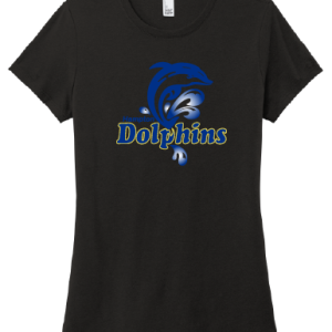 Tee Shirt Women's Short Sleeve Perfect Tri Tee by District DM130L - Hampton Dolphins
