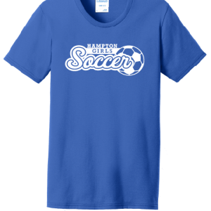 Ladies Short Sleeve Tee Core Cotton by Port & Company LPC55 - Hampton Girls Soccer
