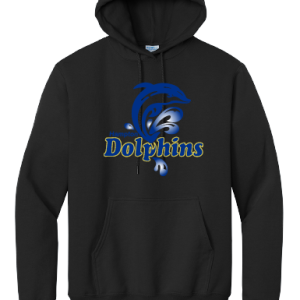 Hoodie Unisex Essential Fleece by Port & Company PC90H - Hampton Dolphins